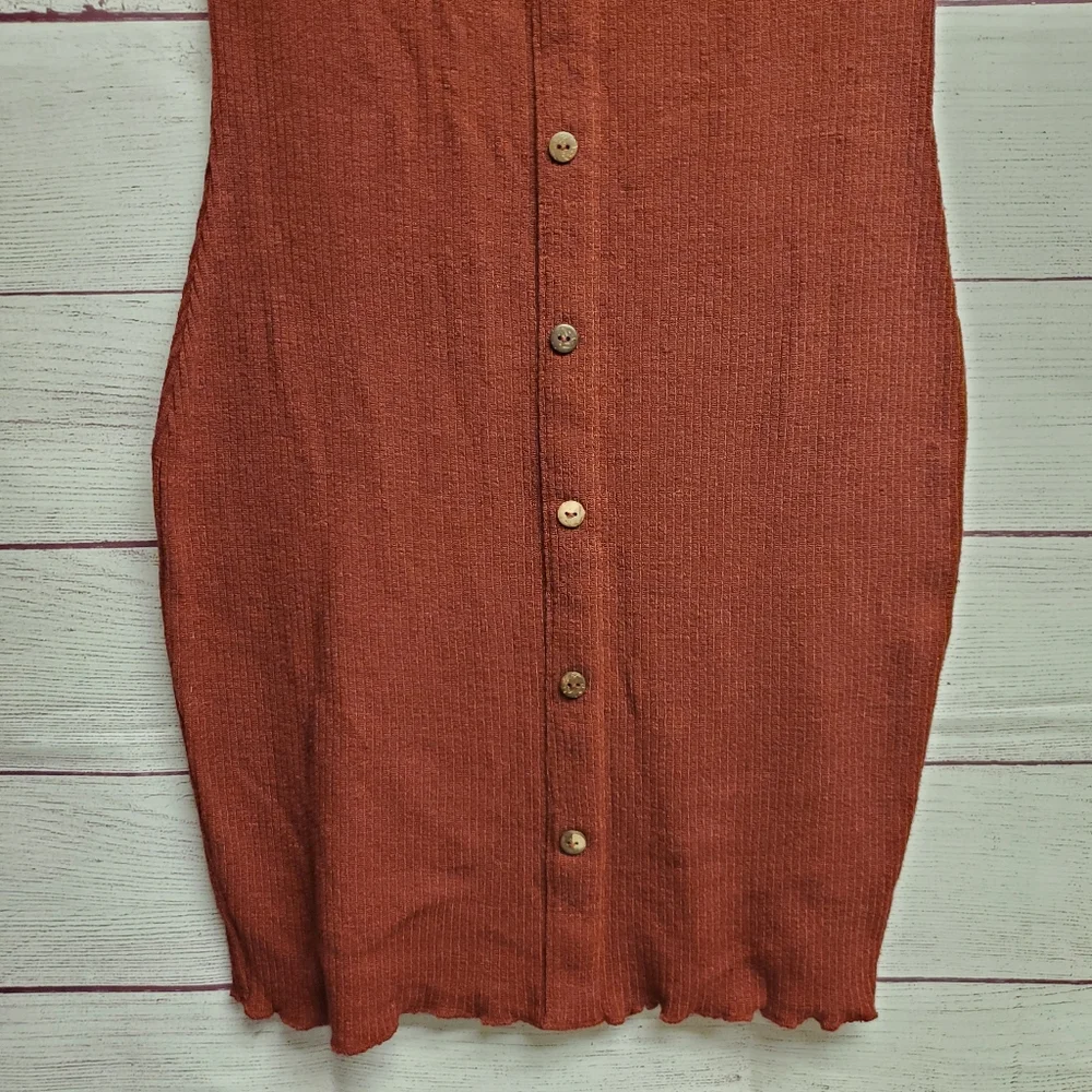 Mind Code Women's Bodycon Off-the-Shoulder Lettuce Edge Ribbed Dress - Picture 4 of 12